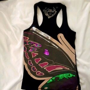MNG Jeans Colorful Sequined Tank Top Black 335